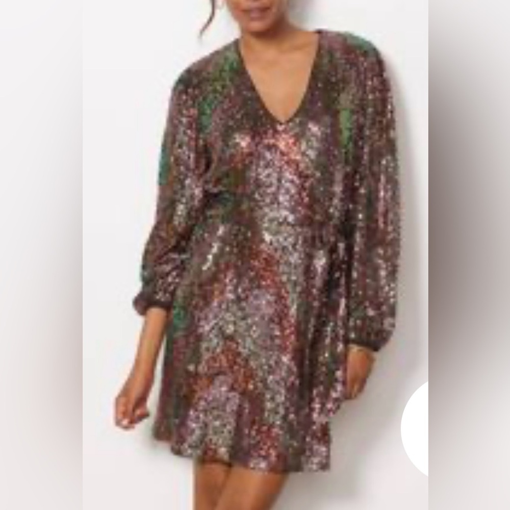 Evereve Georgia Multicolored Sequin Party Mini Dress